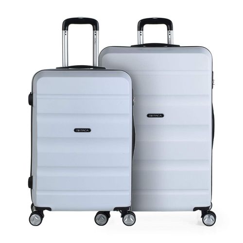 Set De 2 Valises Rigides De Voyage 4 Roues Trolley ABS. Poignée 2 Anses Et Cadenas. Résistantes Et Légères. Moyenne Et Grande. T71616