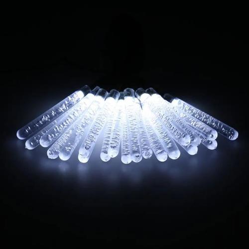 Blanc Froid Guirlande Lumineuse 4.8m 20 Leds Forme De Stalactite De Glace Energie Solaire Etanche Pour Extérieur Déco Jardin Noël