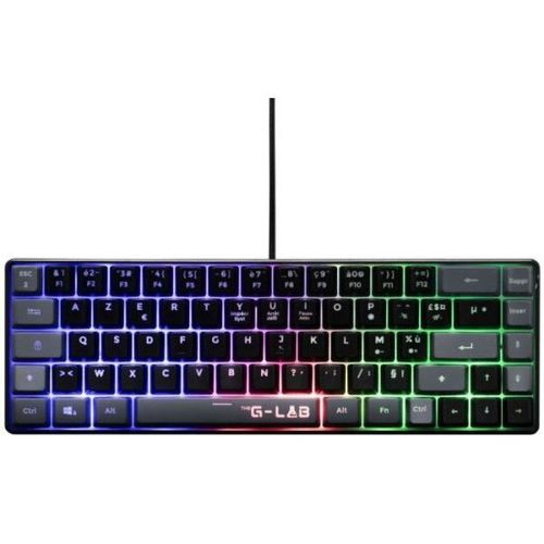 Clavier Gamer - The G-Lab - KEYZ HYDROGEN - 60% Format Compact - Rétroéclairé - Filaire - Noir/Gris