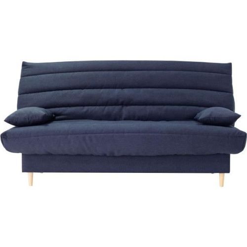 Clic Clac 3 Places Liv 20 - Tissu Soro Bleu Foncé - Couchage 125x190 Cm - Avec Coussins - L193 X P95 X H93 Cm