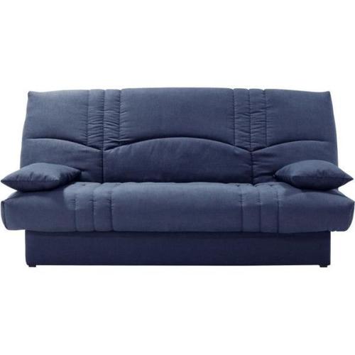 Clic Clac 3 Places Thelma - Tissu Soro Bleu Foncé - Couchage 125x190 Cm - L190 X P92 X H96 Cm