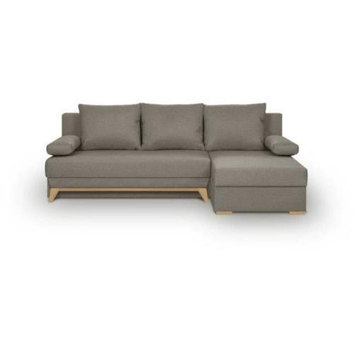 Teijo Canapé D'angle Convertible - Tissu Taupe - L 197 X P 91/132 X H 82 Cm