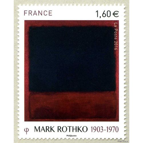 France 2016, Très Beau Timbre Neuf** Luxe Yvert 5030, Tableau De Mark Rothko (1903-1970), « Black, Red Over Black On Red ».