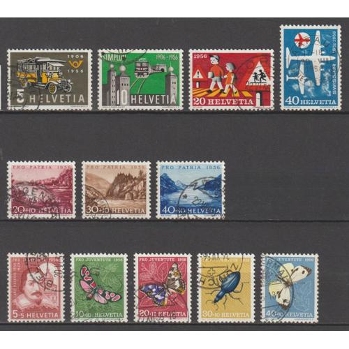 Suisse, 1956, N°572 À 575 + 578 À 585, Oblitérés.