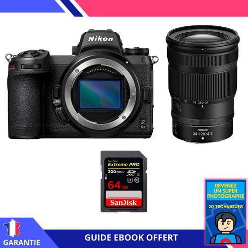 Nikon Z6 II + Z 24-120mm f/4 S + 1 SanDisk 64GB Extreme PRO UHS-II SDXC 300 MB/s + Ebook 'Devenez Un Super Photographe'