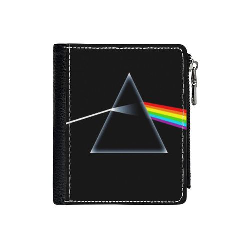 Portefeuille Pink Floyd - La Face cachée de la lune_6188 Compact en Simili-Cuir PU Porte-Cartes avec Fermeture Éclair Multi-Poches Unisexe Homme Femme A