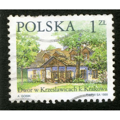 Timbre Oblitéré Polska , Dwor W Krzeslawicach K. Krakowa, 1999, 1 Zl