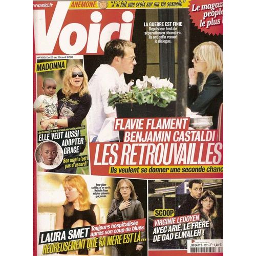 Voici  N° 001015f : Benjamin Castaldi, Flavie Flament, Madonna, Laura Smet, Virginie Ledoyen, Anémone (Interview), Keira Knightley, Nouvelle Star, David Beckham