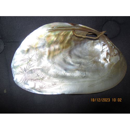 Vends Deux Coquillages Qui Me Viennent De Mon Grand-Père Maternel. Ces Coquillages Sont Uniques Car Ils Viennent Du "Tonkin" À La Fin De La Guerre 14/18. Ils Sont Gravés Du Prénom De Mon Grand-Père.