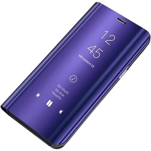 Coque Huawei P30 Pro Pc Miroir Housse Coque Etui À Rabat 360° Protection Intégrale Etanche Ultra Mince Anti Rayures Anti Choc Housse Clair Miroir Couverture Pour P30 Case P30 Lite/Nova 4e Pourpre