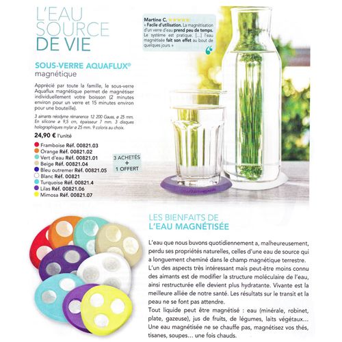 Sous-Verre Magnétique Silicone Aquaflux Couleur Vert Eau