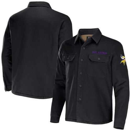 Collection Nfl X Darius Rucker Pour Homme Par Fanatics Black Minnesota Vikings Chemise Boutonnée En Toile