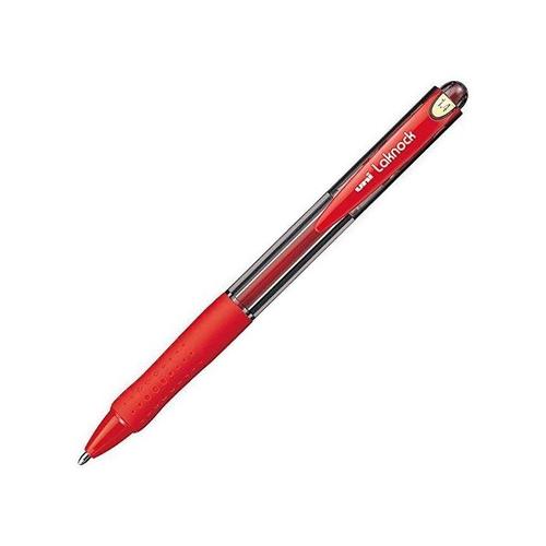 Uni-Ball Stylo Bille Laknock Sn100/14 Rétractable Grip Pointe Large 1,4mm Rouge