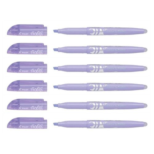 Pilot Lot De 6 Surligneurs Frixion Light Soft Pte Biseautée 3,3 Mm Violet Pastel