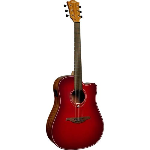 Lâg T-Red-Dce Guitare Tramontane Dreadnought Cutaway Electro Special Edition Red Burst