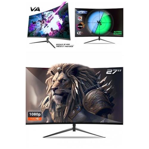 Ecran Gamer incurvé 27'' Full HD 1980X1080p Dalle VA Fréquence 240 Hz 1 ms MSRPT Luminosité 300cd/m2 anti-lumière bleue