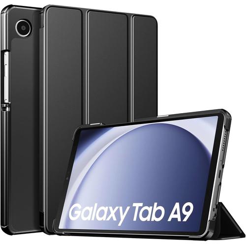 Etui Samsung Galaxy Tab A9 8,7 Pouces 4g / Lte Smartcover Pliable Noir Avec Stand - Housse Coque De Protection Samsung Galaxy Tab A8 2021 10,5 Pouces - Accessoires Tablette Pochette Xeptio : Exceptional Smart Case !