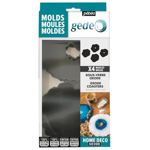 MOULES DESSOUS VERRE GEODE 4 PIECES EN SILICONE POUR RESINE - MOULAGE GÉDÉO