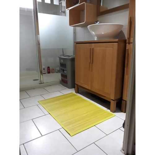 Lot de 2 Tapis de bain Bambou - 7032 Anis