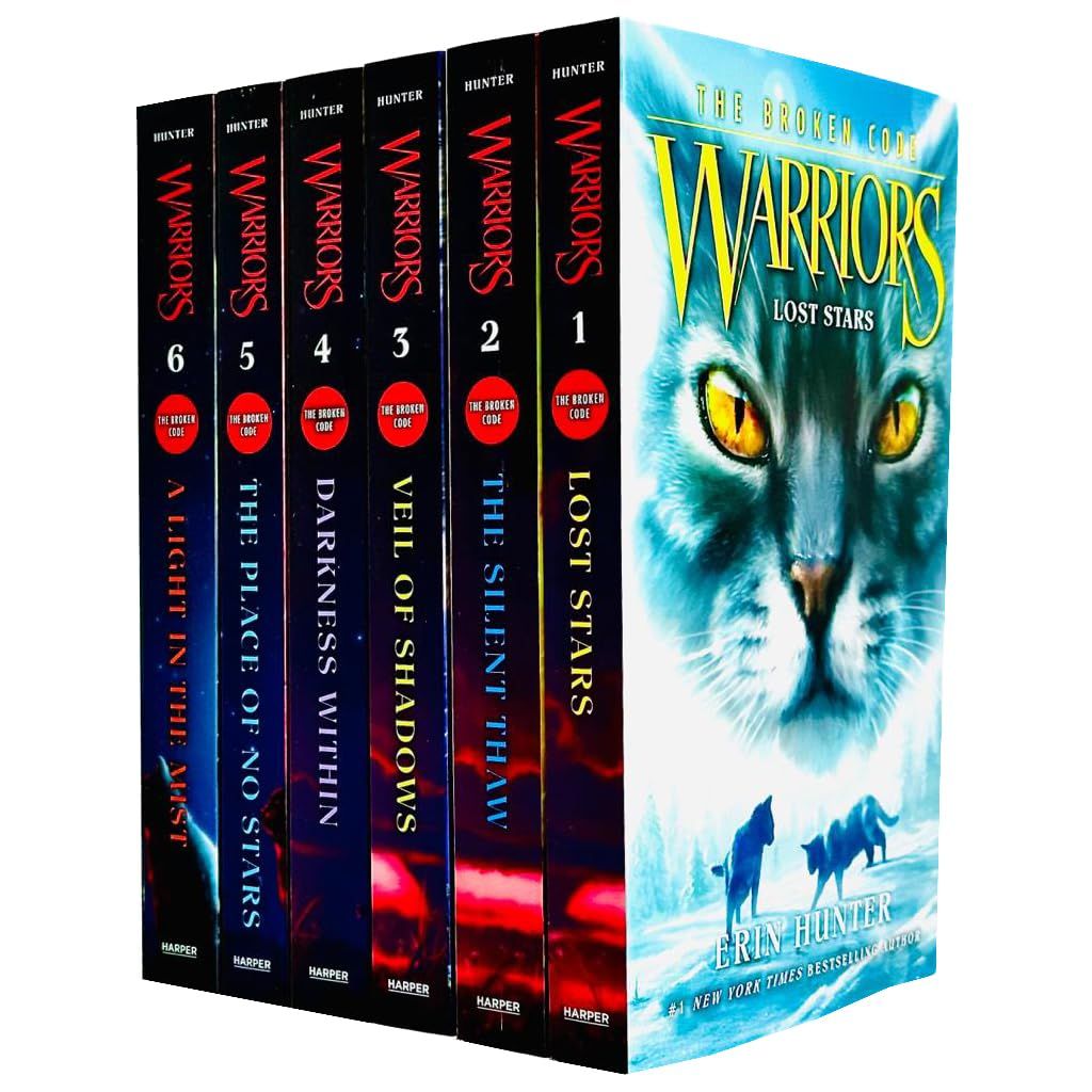 Warriors Cat The Broken Code Series Books 1 - 6 Series 6 Collection Set By Erin Hunter (Lost Stars, Silent Thaw, Veil Of Shadows, Darkness Within, Place Of No Stars & Light In The Mist)