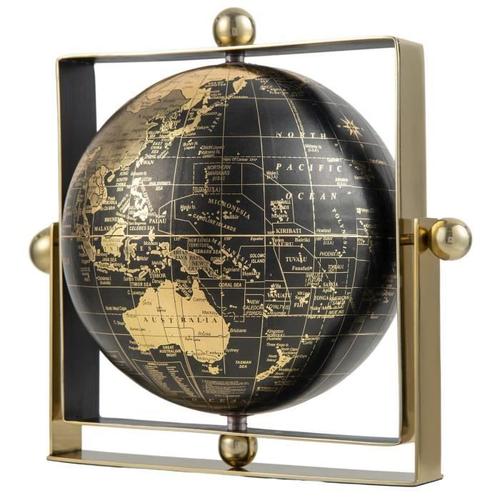 Globe Terrestre Costway - Style Vintage - Rotation 720° - Métal & Pvc - Noir Et Doré