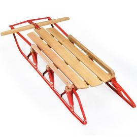 Costway Luge En Bois 137cm Patins En Acier,Barre De Direction Pour Neige Charge 150kg Adaptées Aux Adultes Et Enfants De 5 Ans+