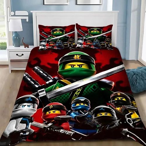 Parure De Lit Avec Housse De Couette Et Imprime Numérique 3d De Dessin Anime N-Ninjago, L-Legoes, Cadeau Idéal Pour Jeunes Enfants Et Filles
