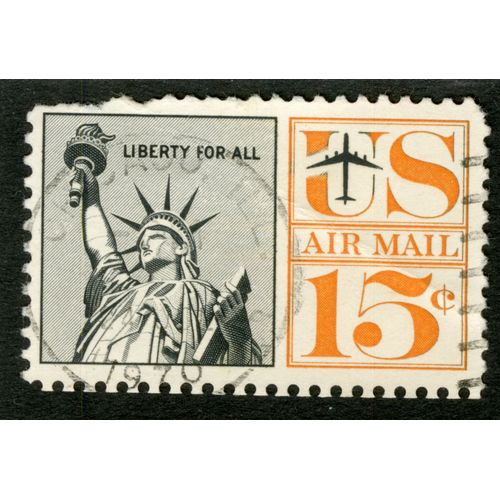 Timbre Oblitéré Us Air Mail, Liberty For All, 15 C