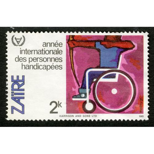 Timbre Non Oblitéré Zaire, Année Internationale Des Personnes Handicapées, 1981, 2k