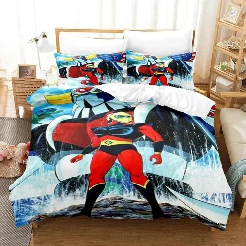 Parure De Lit Dessin Anime Goldorak Grendizer Ufo Robo Pour Garcon S Et Filles, Housse De Couette Et Taie D'oreiller Pour Lit Double, Queen Size, Pour Enfants Et Adultes