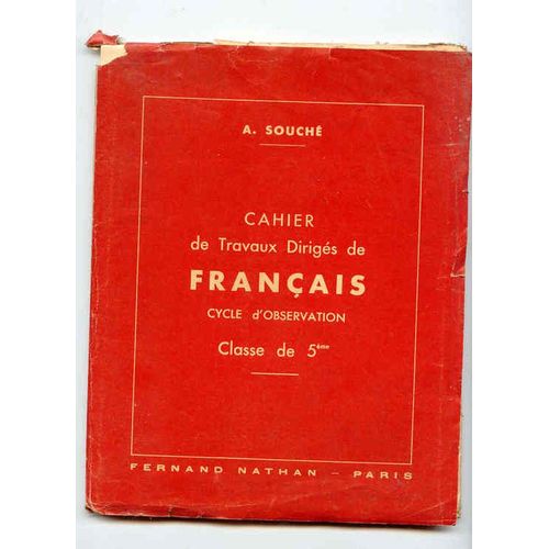Cahier De Travaux Dirigés De Français Cycle D'observation Classe De 5ème
