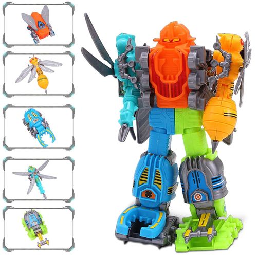 A - 1pc Random Insect Robot Car Corgation Fformation Robot Collection Modèle De Personnage Set Child Boy Toy Cadeaux D'anniversaire De Noël ???????