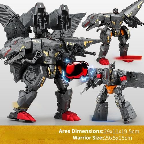 2 En 1 - Alliage Acier Bourne Beast Transformation Robot Assemblage Déformation Dinosaure Modèle Toys Pour Garçon Pour Garçon