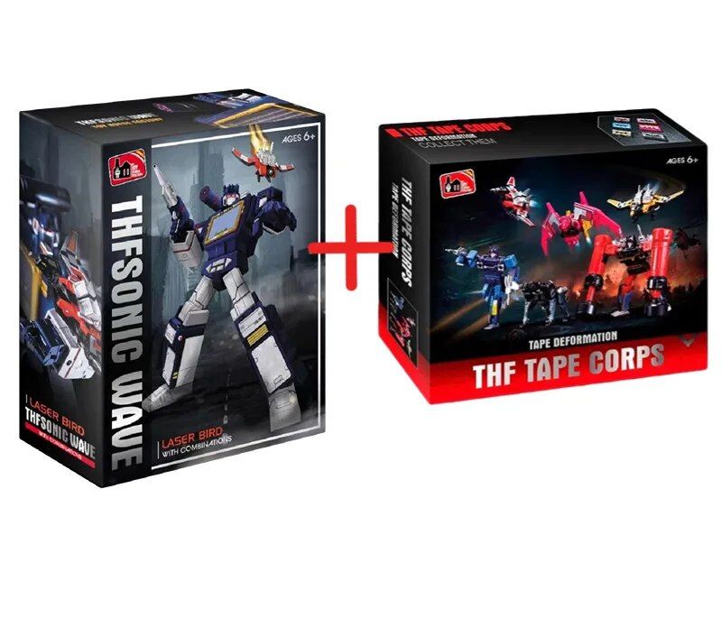 Un Ensemble Avec Boîte - En Stock Transformation Thf Thf Thf-01j Soundwave / Thf-01p6 Six Magnétique Troop Troop Ko Mp13 G1 Figure D'action Avec Boîte