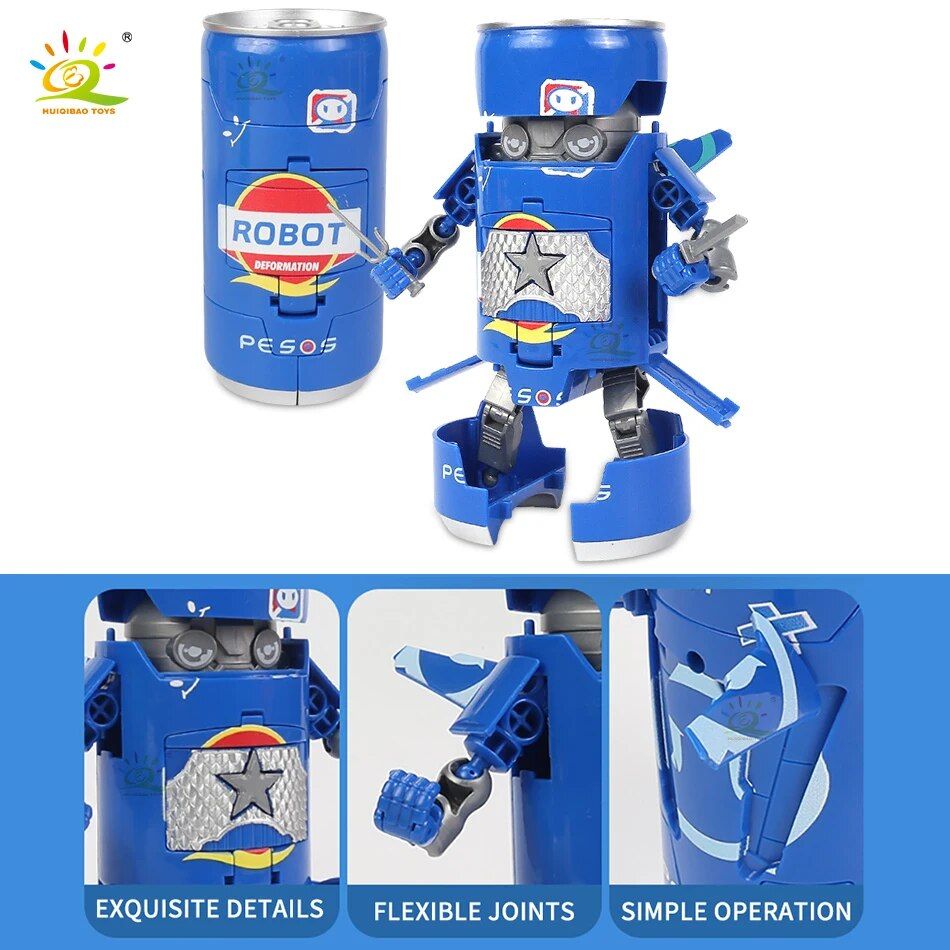 With Box - Bleu - Huiqibao Creative D�form� Soda Robot Warri...