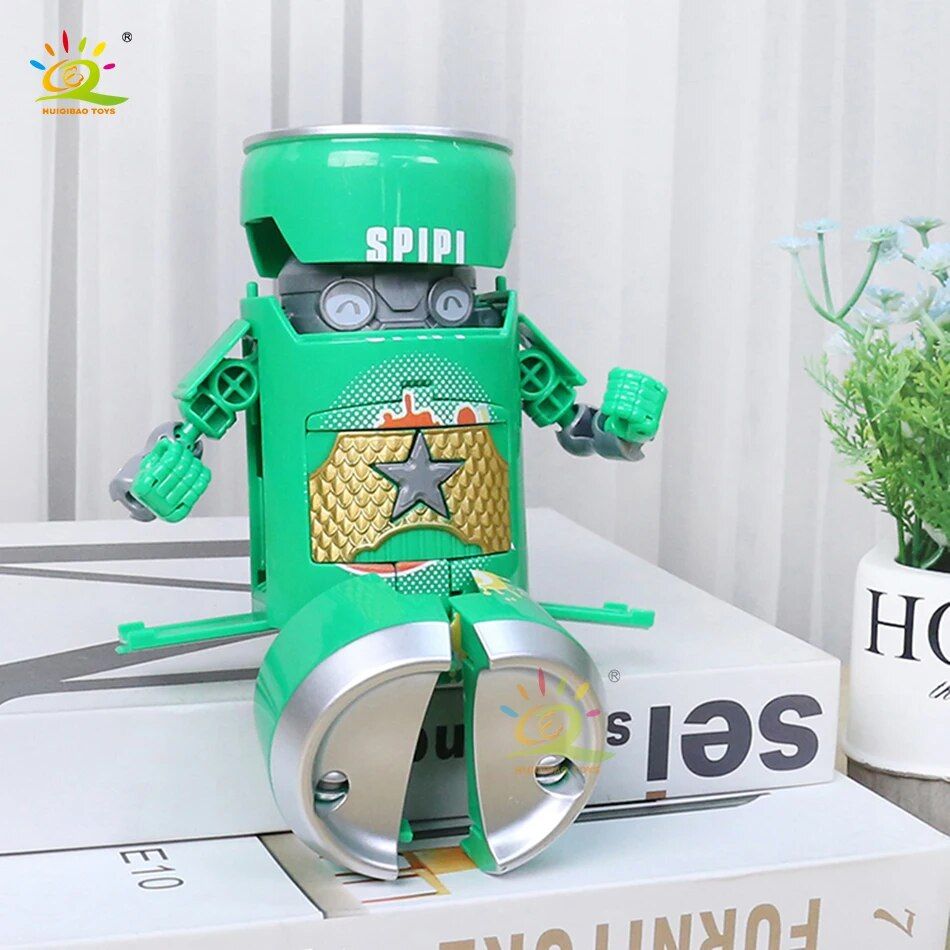 With Box - Bleu - Huiqibao Creative D�form� Soda Robot Warri... - 3
