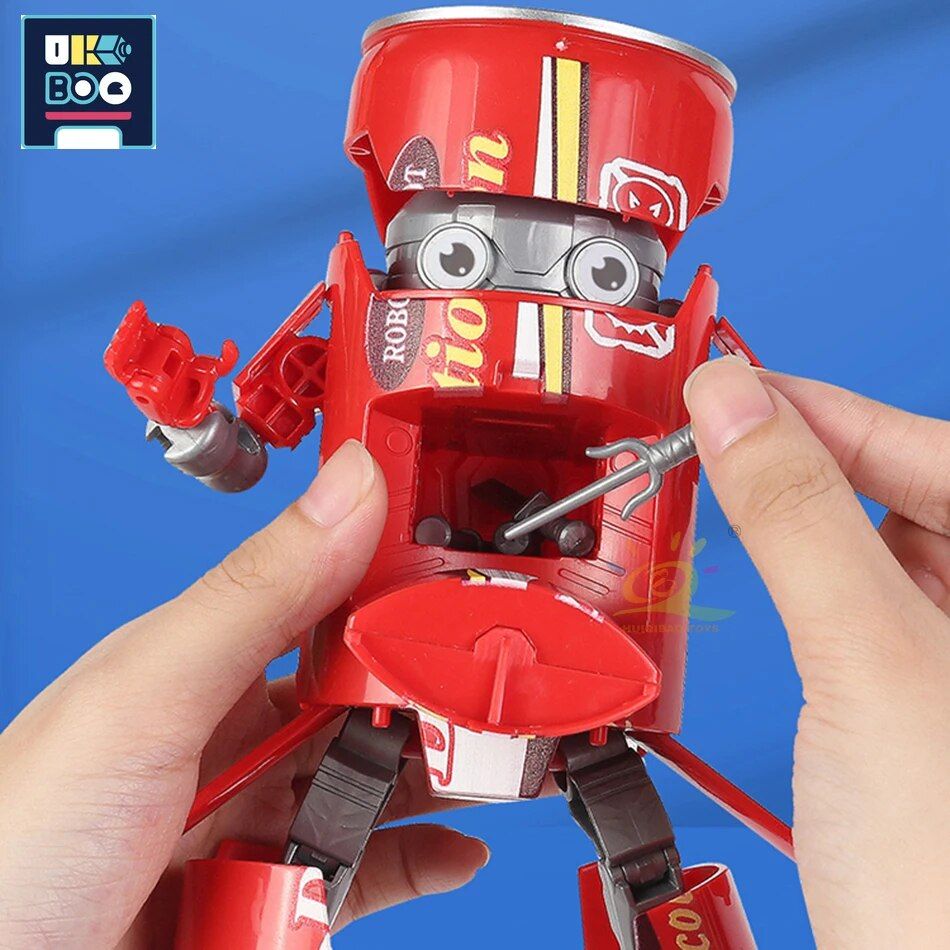 With Box - Bleu - Les Figurines D'action De Robot De Soda D�... - 3