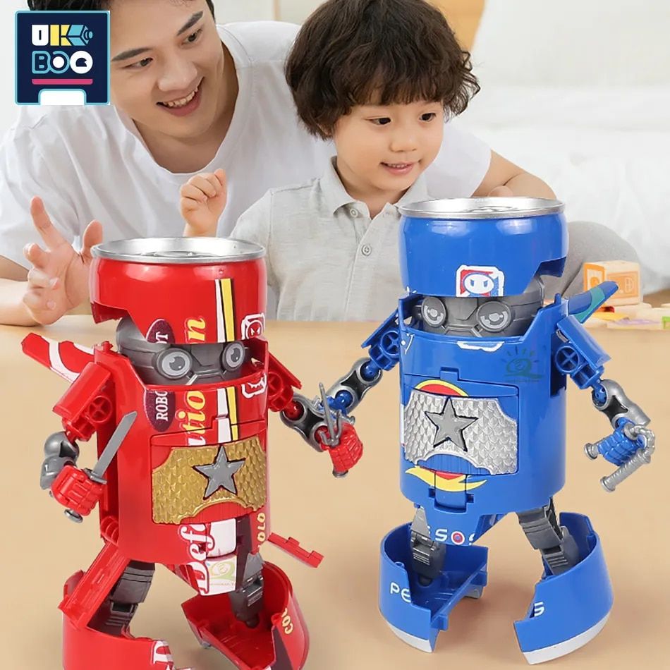 With Box - Rouge - Les Figurines D'action De Robot De Soda D... - 2
