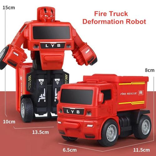 Camion De Pompier - Mktoys Transformation Robot Toys For Childre