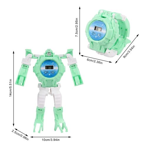 Vert - Robot Créatif Transformant Les Enfants Regarder Les Garçons Du Poignet Numérique Regarde Les Enfants Électriques Smart Robots Regardent Les Jouets Pour Filles Garçons