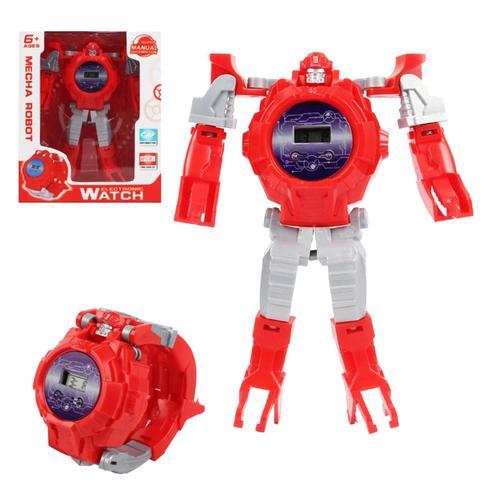 Rouge - Robot Créatif Transformant Les Enfants Regarder Transformation Toys Boys Garmands Regarder Kids Kids Electrical Smart Robots Montre Des Jouets Pour Filles