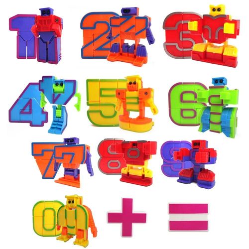 Aucune Boîte - Transformation Robot Toys For Boys Number Série D'étude Stem Figures D'action Stem Education Toy Pour Les Blocs De Construction D'anniversaire Pour Enfants