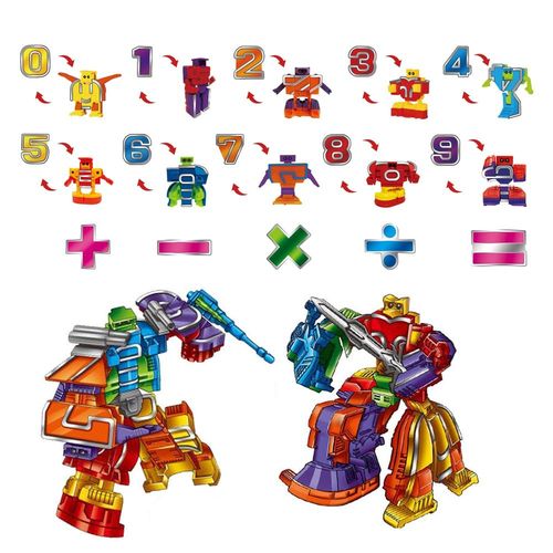 Pas De Combinaison De Boîtes - Transformation Robot Toys For Boys Number Série D'étude Stem Figures D'action Stem Education Toy Pour Les Blocs De Construction D'anniversaire Pour Enfants