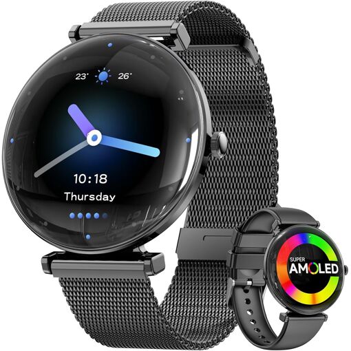 Montre Connectée Femme, Écran Incurvé Et Mince Léger Montre Connect...