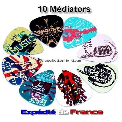 Lot De 10 Médiators 0,60 Mm Skull, Tête De Mort, Punk, Rock music