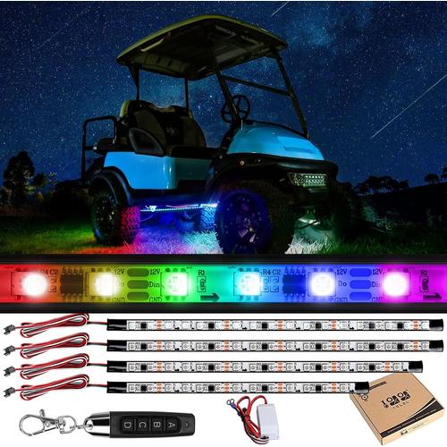 Kit De Bande Lumineuse Led Pour Chariot De Golf, Éclairage Au Néon Avec Télécommande Sans Fil, Son Actif, Tubes Flexibles Résistants À L'eau