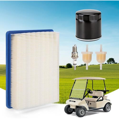 "10l0l Golf Cart Tune Up Kit Air Filter Oil Filter Spark Plug Fuel Filters Replacement For Club Car Ds Gas Carts 1992-Up With Fe290 Fe350 Engines<Br/>"
