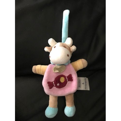 Doudou Attache Tétine Cape Vache Cerise Bonbon Doudou Et Compagnie 15cm