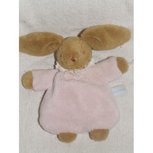 Lapin Trousselier Doudou Rose Marron Grelot