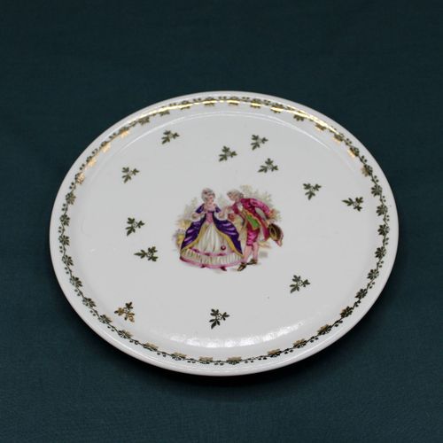 Plat À Gâteau En Porcelaine De France Style Fragonard Xviiième